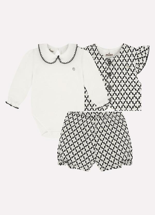 Milon - Conjunto Bebê Menina Off White