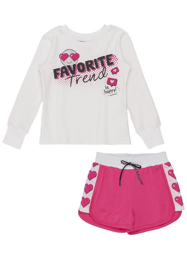 Momi - Conjunto Blusa Manga Curta e Short Branco