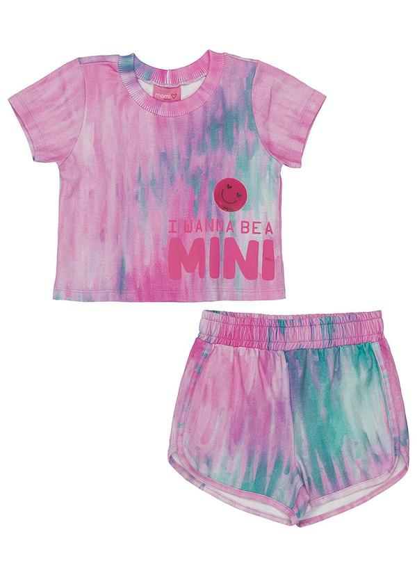 Momi - Conjunto Blusa Manga Curta e Short Roxo