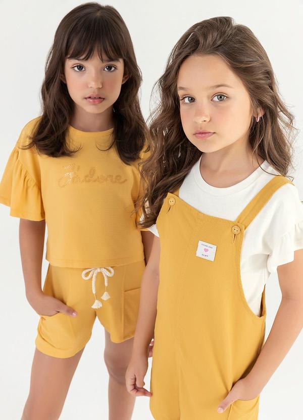 Colorittá - Conjunto Femin Infantil Blusa e Shorts Amarelo 3