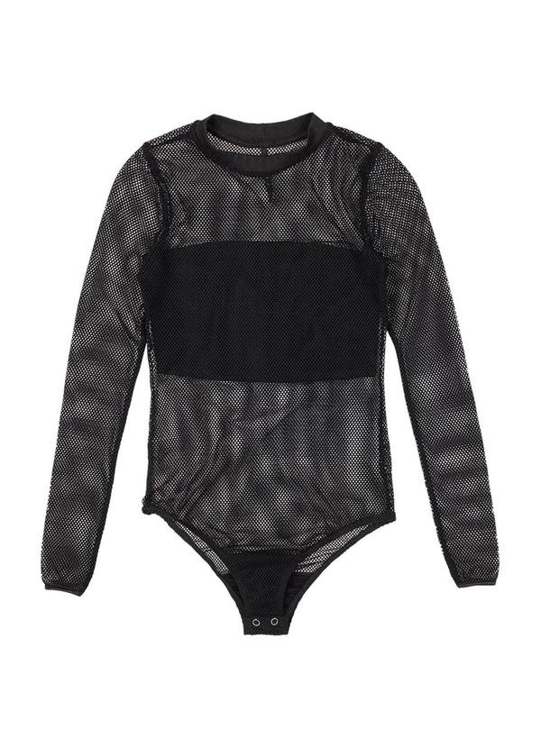 Authoria - Conjunto Feminino de Tule com Furinhos Preto 3