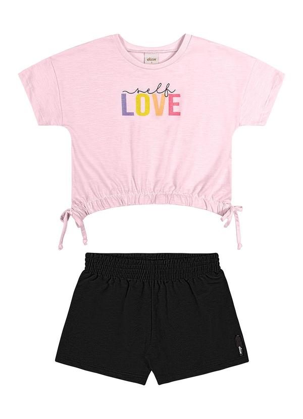 Elian - Conjunto Menina Infantil Blusa e Shorts Rosa 2