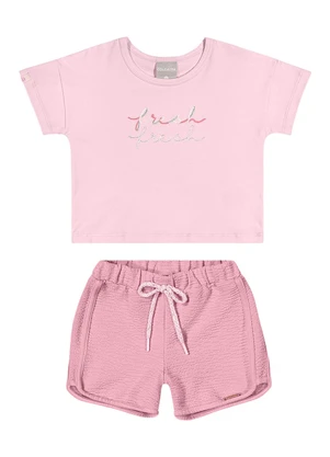 Colorittá - Conjunto Menina Infantil Blusa e Shorts Rosa - COLORITTÁ