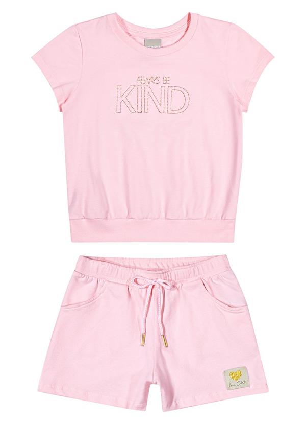 Colorittá - Conjunto Menina Infantil Blusa e Shorts Rosa