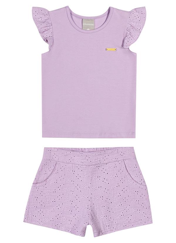 Colorittá - Conjunto Menina Infantil Blusa e Shorts Roxo 2