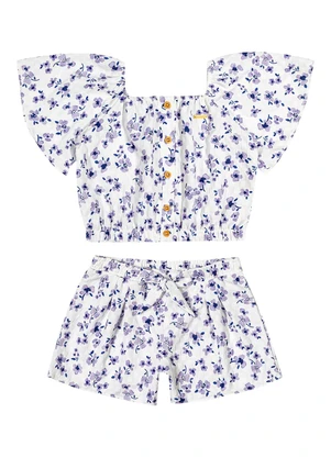 Colorittá - Conjunto Menina Infantil Blusa e Shorts Roxo - COLORITTÁ