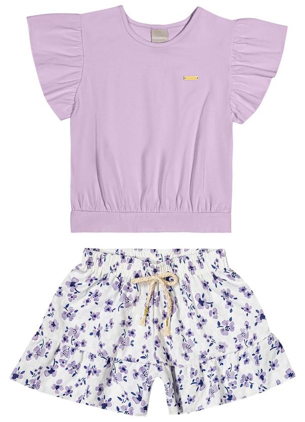 Colorittá - Conjunto Menina Infantil Blusa e Shorts Roxo 2