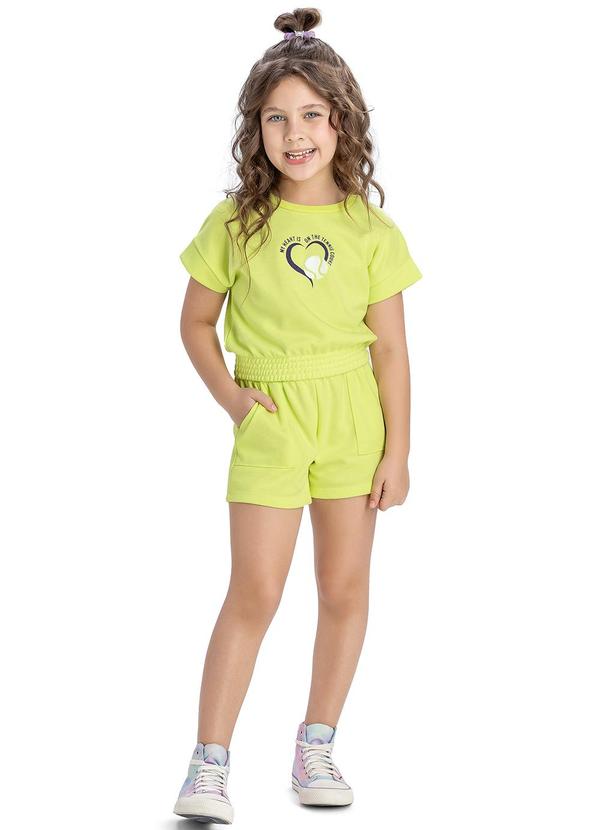 Elian - Conjunto Feminino Infantil Blusa e Shorts Verde 1
