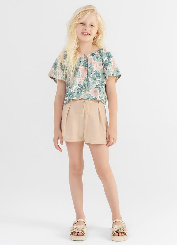 Colorittá - Conjunto Menina Infantil Blusa e Shorts Verde