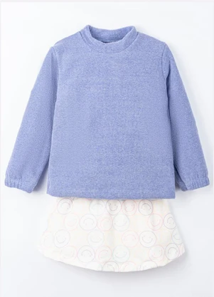 Bugbee - Conjunto Infantil em Malha Estampada Azul - BUGBEE