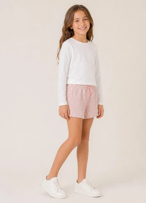 Bugbee - Conjunto Infantil em Suedine e Moletinho Rosa - BUGBEE