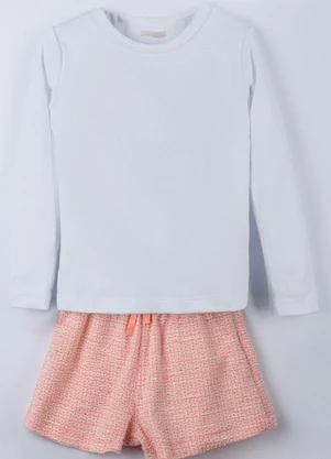 Bugbee - Conjunto Infantil em Suedine e Moletinho Rosa - BUGBEE