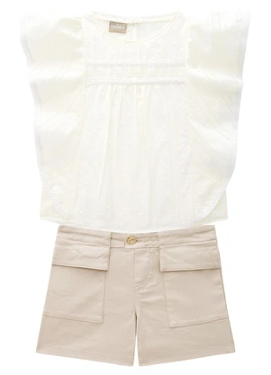 Milon - Conjunto Infantil Menina Badado Off White - MILON
