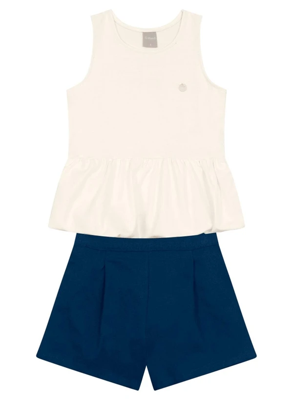 Brandili Mundi - Conjunto Infantil Menina Balonê Bege