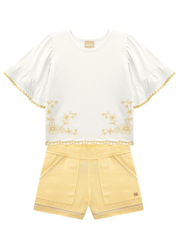 Milon - Conjunto Infantil Menina Bordado Branco 2
