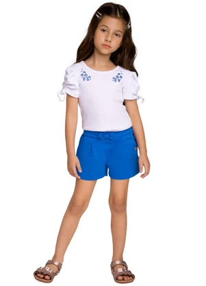 Milon - Conjunto Infantil Menina Bordado Branco - MILON