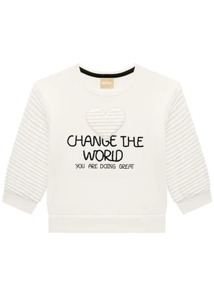 Milon - Conjunto Infantil Menina Bordado Off White - MILON