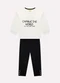 Milon - Conjunto Infantil Menina Bordado Off White - variação: Off White