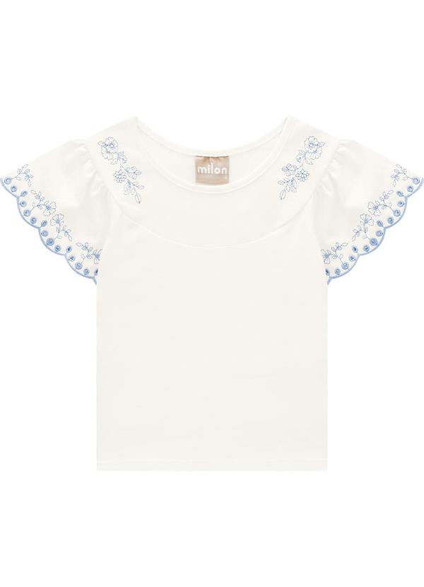 Milon - Conjunto Infantil Menina Bordado Off White