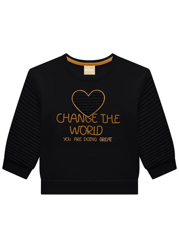 Milon - Conjunto Infantil Menina Bordado Preto 2