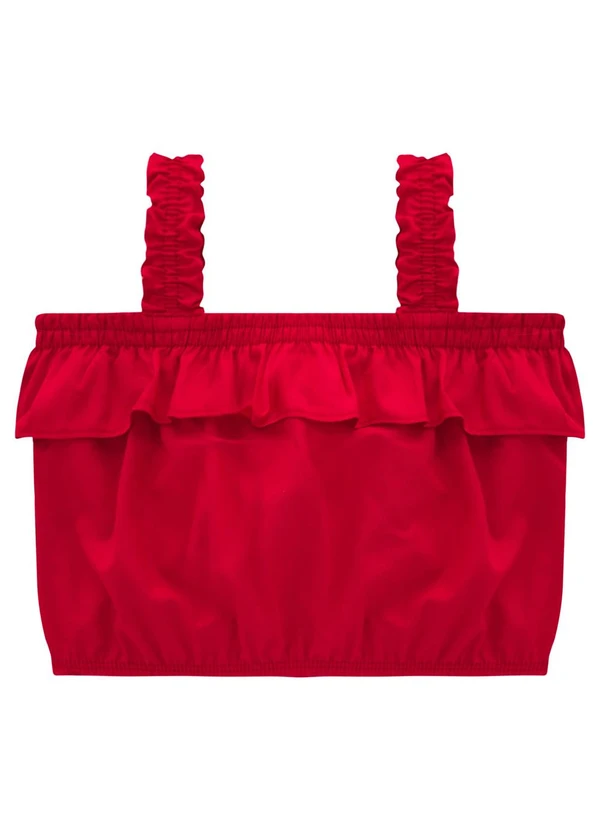 Milon - Conjunto Infantil Menina Bordado Vermelho 2