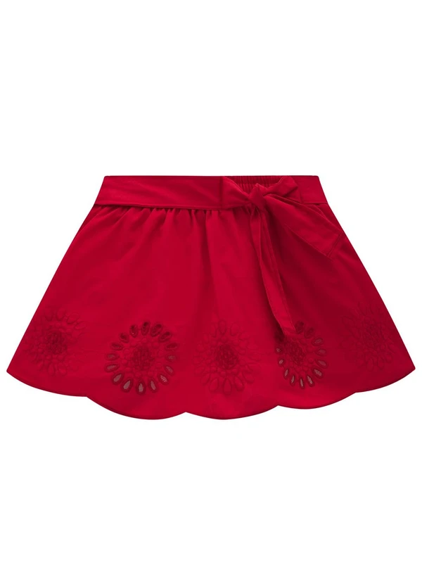 Milon - Conjunto Infantil Menina Bordado Vermelho 3