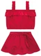 Milon - Conjunto Infantil Menina Bordado Branco - variação: Vermelho