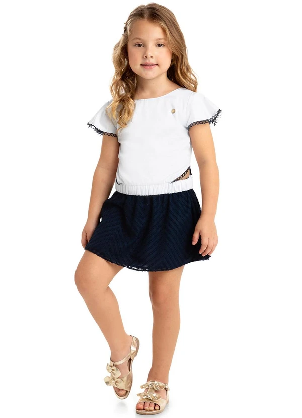 Milon - Conjunto Infantil Menina Branco