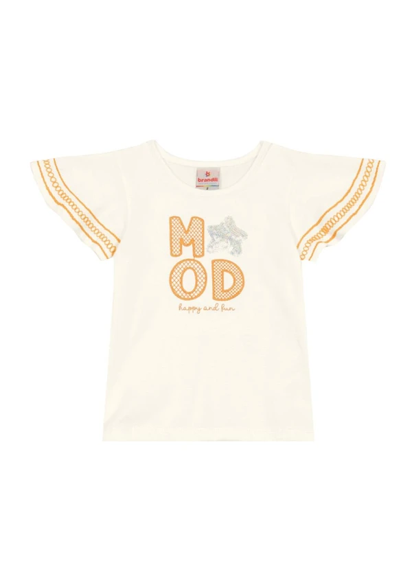 Brandili - Conjunto Infantil Menina Brilhante Bege 2