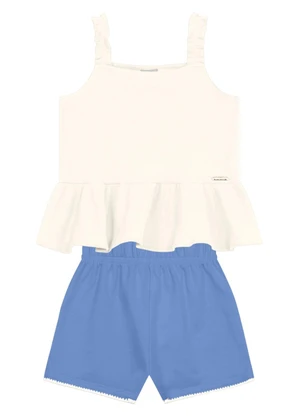 Brandili - Conjunto Infantil Menina com Babado Bege - BRANDILI