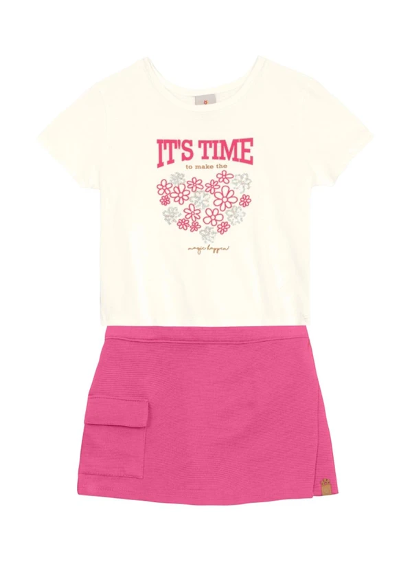 Brandili - Conjunto Infantil Menina com Flores Bege 2