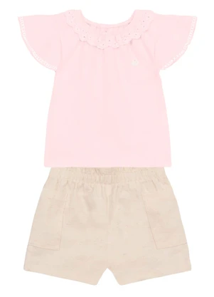 Brandili Mundi - Conjunto Infantil Menina com Guipir Rosa - BRANDILI MUNDI