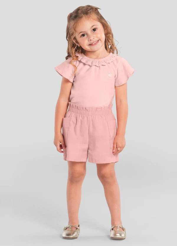 Brandili Mundi - Conjunto Infantil Menina com Guipir Rosa 1