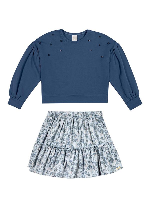 Colorittá - Conjunto Infantil Menina com Pérolas Azul