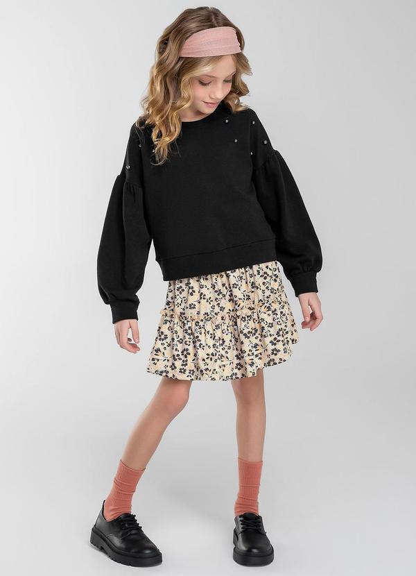 Colorittá - Conjunto Infantil Menina com Pérolas Preto 1