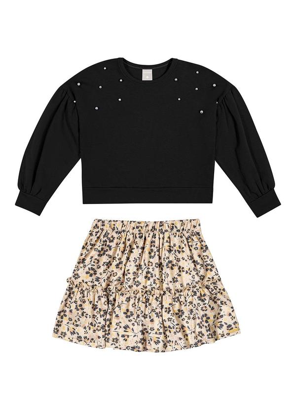 Colorittá - Conjunto Infantil Menina com Pérolas Preto 3