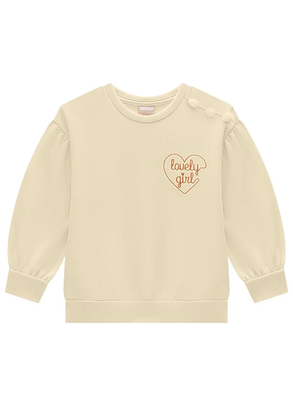 Milon - Conjunto Infantil Menina Coração Bege 2