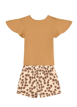 Brandili - Conjunto Infantil Menina de Borboleta Marrom - BRANDILI
