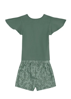 Brandili - Conjunto Infantil Menina de Borboleta Verde - BRANDILI