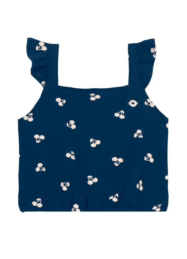 Brandili - Conjunto Infantil Menina de Cerejas Azul 4