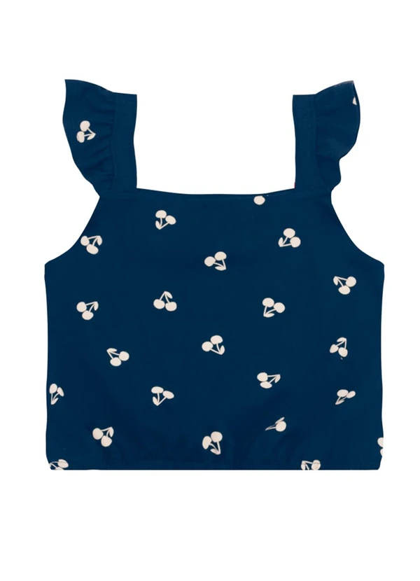 Brandili - Conjunto Infantil Menina de Cerejas Azul 5
