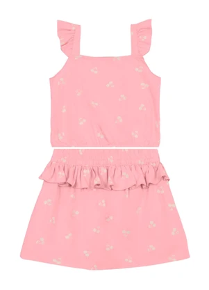 Brandili - Conjunto Infantil Menina de Cerejas Rosa - BRANDILI