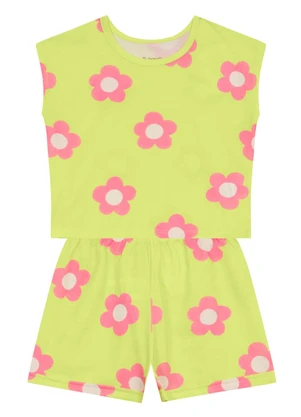 Brandili - Conjunto Infantil Menina de Coqueiros Verde - BRANDILI