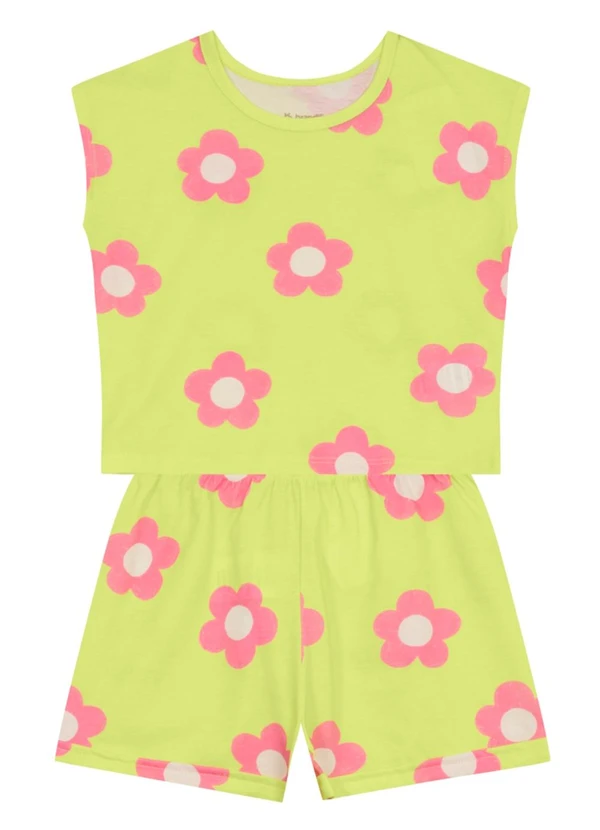 Brandili - Conjunto Infantil Menina de Coqueiros Verde