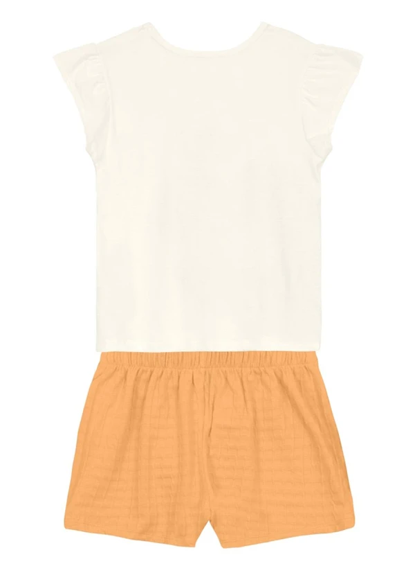 Brandili - Conjunto Infantil Menina de Flor em Puff Bege 2