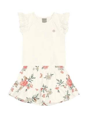 Mundi - Conjunto Infantil Menina de Flores Bege - MUNDI
