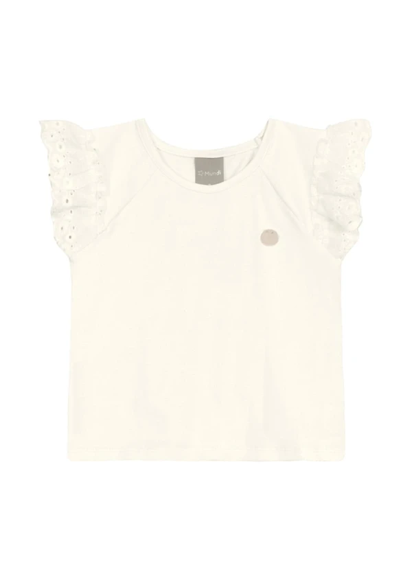 Brandili Mundi - Conjunto Infantil Menina de Flores Bege 3