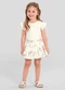 Brandili Mundi - Conjunto Infantil Menina de Flores Bege - variação: Bege