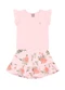 Brandili Mundi - Conjunto Infantil Menina de Flores Bege - variação: Rosa