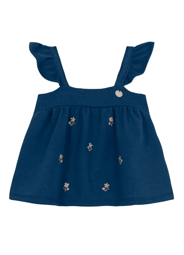 Brandili Mundi - Conjunto Infantil Menina de Florzinhas Azul 2
